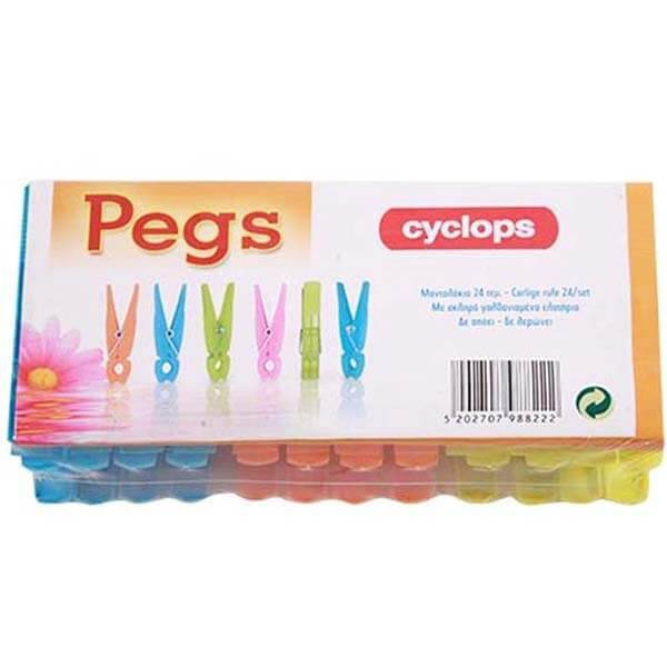CYCLOPS μανταλακια πλαστικα μεγαλα 24τεμ