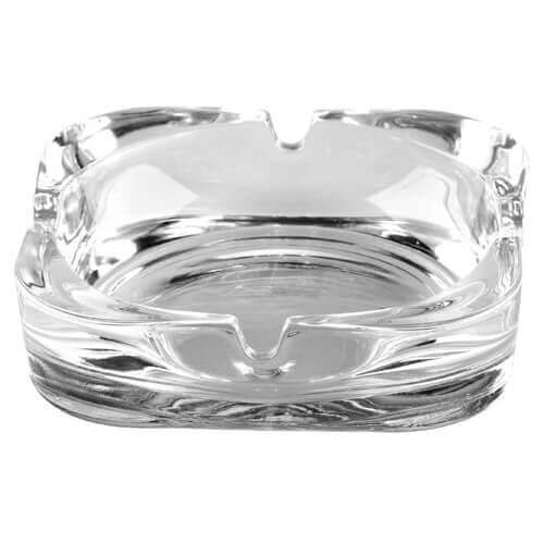UNIGLASS σταχτοδοχείο γυάλινο τετράγωνο 102mm 24τεμ 60075