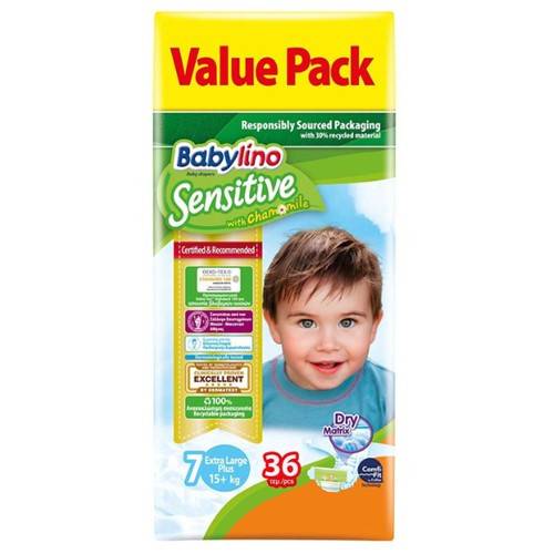 BABYLINO πάνες Sensitive extra large plus No7 15+kg 36τεμ