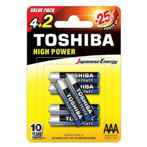 TOSHIBA μπαταρία αλκαλικές AAA 6τεμ