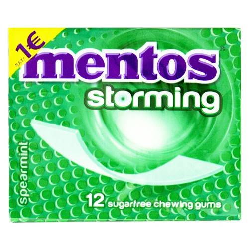 MENTOS τσίχλες storming δυόσμος 12x33gr