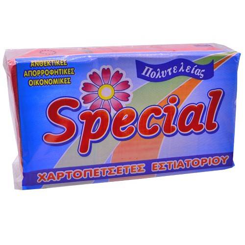 KRINOS χαρτοπετσέτες εστιατορίου special κόκκινες 24x24cm 500τεμ