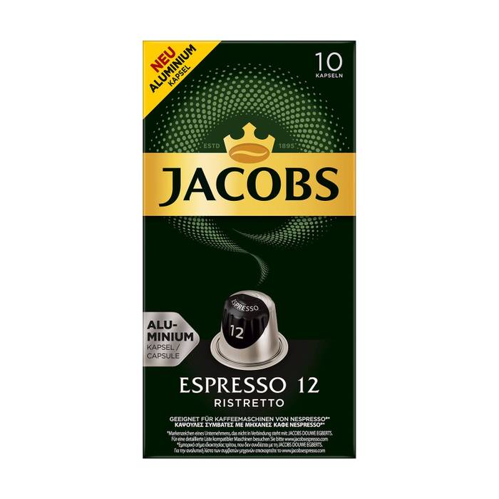 JACOBS κάψουλες espresso No12 ristretto 10τεμ