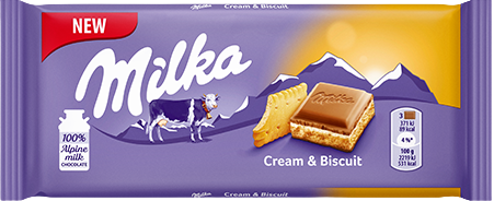 MILKA σοκολάτα cream και biscuit 100gr