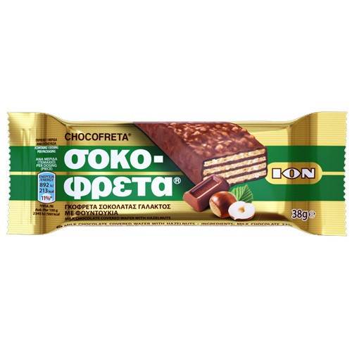 ΙΟΝ σοκοφρέτα γάλακτος με φουντούκι 20x38gr