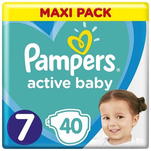 PAMPERS active baby βρεφικές πάνες No7 15+kg 40τεμ
