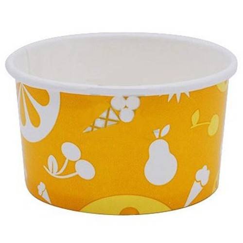 Κύπελλο παγωτού χάρτινο yellow 8oz ή 236ml 50τεμ