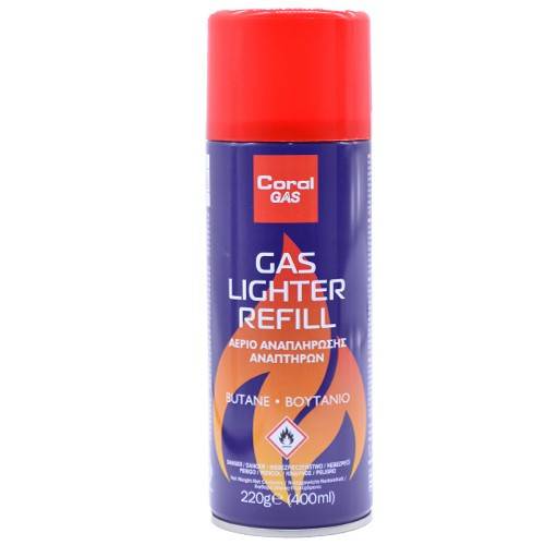 CORAL GAS αέριο αναπλήρωσης αναπτήρων 220gr 400ml