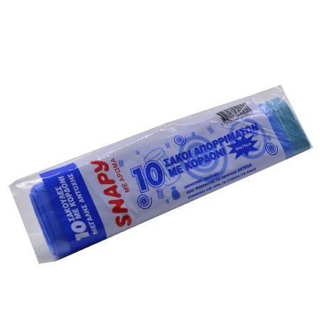 SNAPY σακούλες απορριμμάτων με κορδόνι μπλε 54x75cm 10τεμ