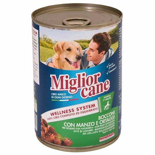MORANDO Miglior cane σκυλοτροφή κονσέρβα μοσχάρι, ρύζι και λαχανικά 1250gr