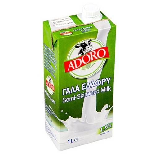 ADORO γάλα ελαφρύ 1,5% 1lt