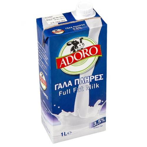 ADORO γάλα πλήρες 3,5% 1lt