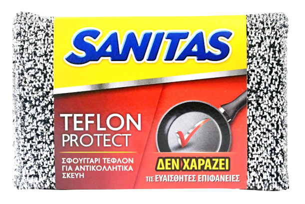 SANITAS teflon protect σφουγγαράκι για αντικολλητικά σκεύη 1τεμ