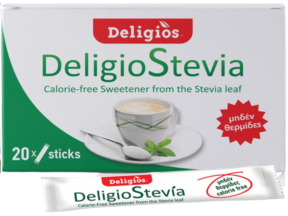 DELIGIOS γλυκαντικό με στέβια σε sticks 20τεμ