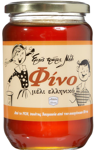 ΦΙΝΟ μέλι ελληνικό σε γυάλινο βάζο 900gr