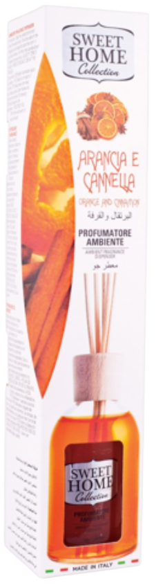 SWEET HOME αρωματικό χώρου με sticks πορτοκάλι και κανέλα 100ml