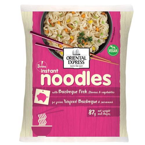 ORIENTAL EXPRESS 3' noodles με γεύση χοιρινό bbq 87gr