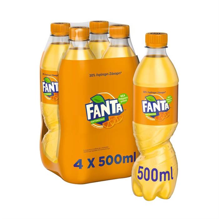 FANTA αναψυκτικό πορτοκαλάδα 4x500ml