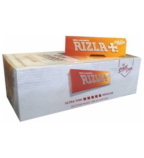 RIZLA τσιγαρόχαρτο πορτοκαλί γλυκόριζα 50x50φ