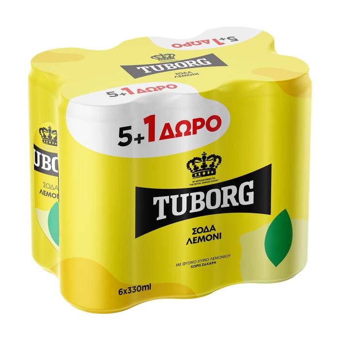 TUBORG αναψυκτικό σόδα με λεμόνι 6x330ml