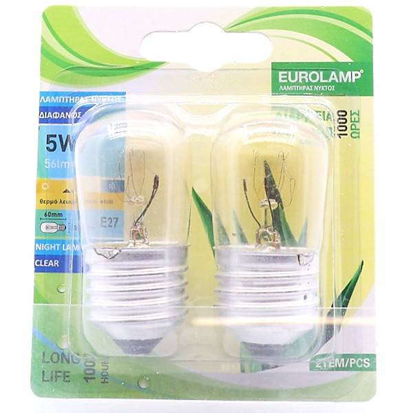 EUROLAMP λάμπα νυκτός 5w e27 220-240v 2τεμ