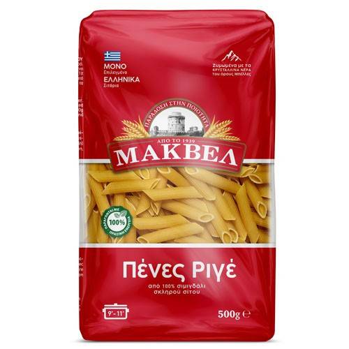 ΜΑΚΒΕΛ ζυμαρικά πέννες ριγέ 500gr