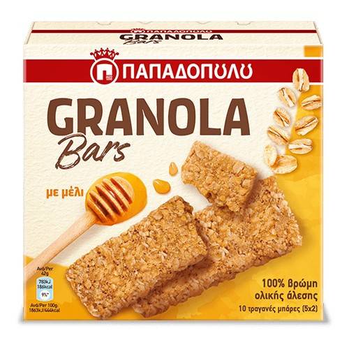 ΠΑΠΑΔΟΠΟΥΛΟΥ μπάρες δημητριακών granola bars με μέλι 5x42gr