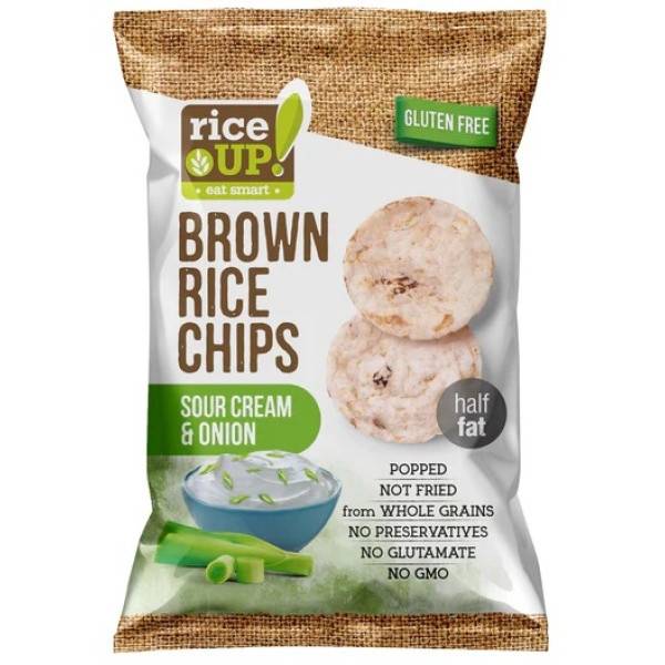 RICE UP chips ολικής με ξινή κρέμα και κρεμμύδι 60gr