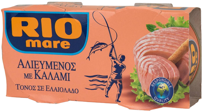 RIO MARE τόνος σε ελαιόλαδο αλιευμένος με καλάμι 2x160gr