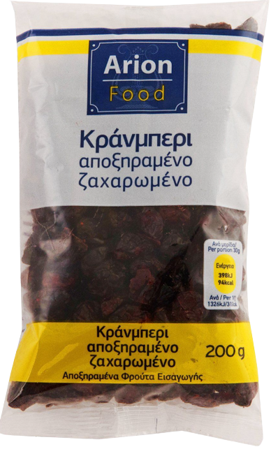 ARION Food κράνμπερι αποξηραμένα ζαχαρωμένα 200gr