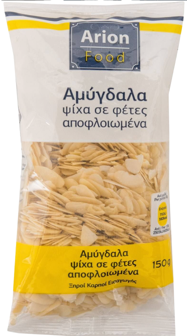 ARION Food αμύγδαλα ψίχα αποφλοιωμένα σε φέτες 150gr