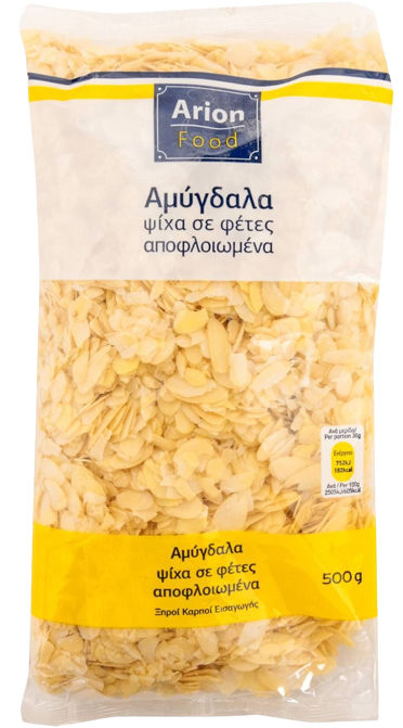 ARION Food αμύγδαλα ψίχα αποφλοιωμένα σε φέτες 500gr