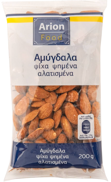 ARION Food αμύγδαλα ψημένα αλατισμένα ψίχα 200gr
