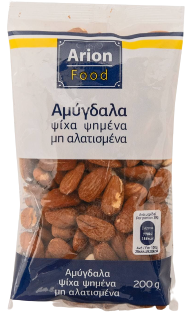 ARION Food αμύγδαλα ψημένα ανάλατα ψίχα 200gr