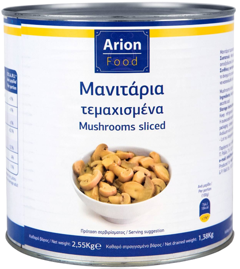 ARION Food κονσέρβα μανιτάρια τεμαχισμένα 2,55kg