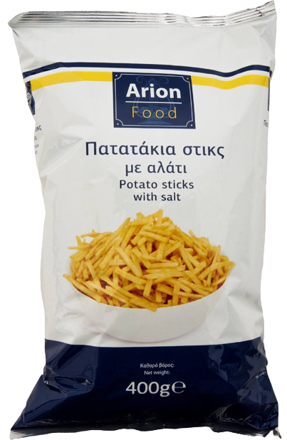 ARION Food πατατάκια sticks με αλάτι 400gr
