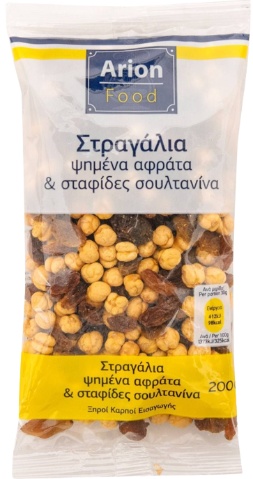 ARION Food στραγάλια ψημένα αφράτα με σταφίδα σουλτανίνα 200gr