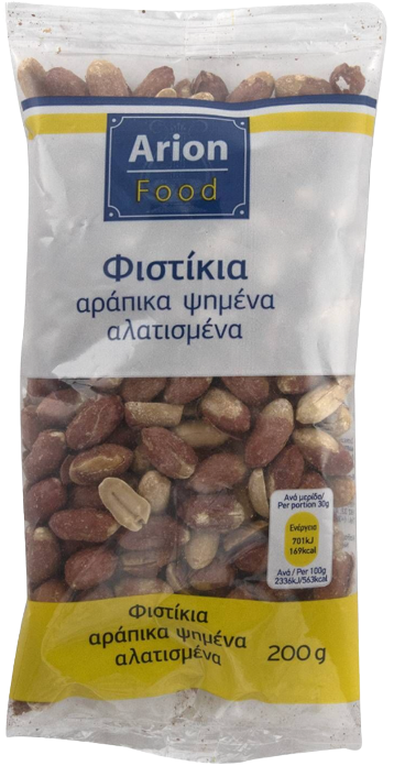 ARION Food φυστίκια αράπικα ψημένα αλατισμένα 200gr