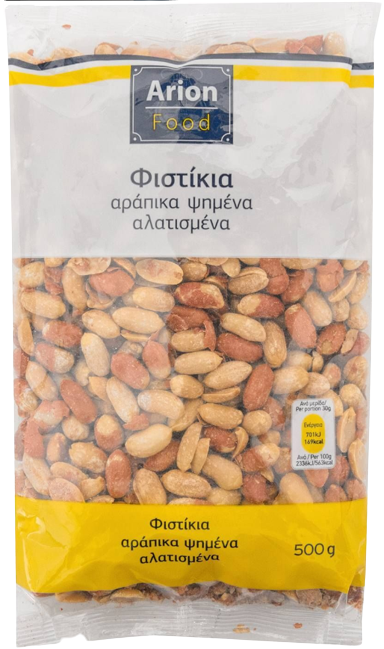 ARION Food φυστίκια αράπικα ψημένα αλατισμένα 500gr