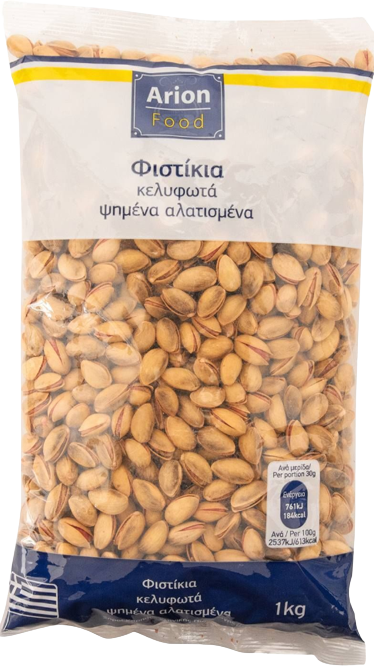 ARION Food φυστίκια κελυφωτά ψημένα αλατισμένα 1kg