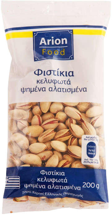 ARION Food φυστίκια κελυφωτά ψημένα αλατισμένα 200gr