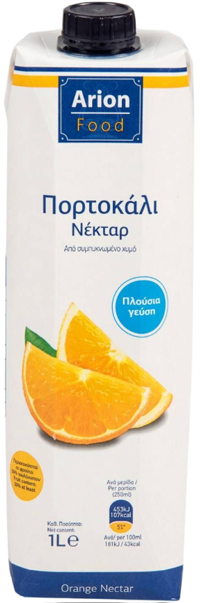 ARION Food χυμός νέκταρ πορτοκάλι 1lt