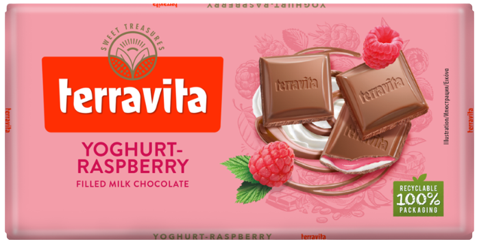 TERRAVITA σοκολάτα yoghurt-raspberry 100gr