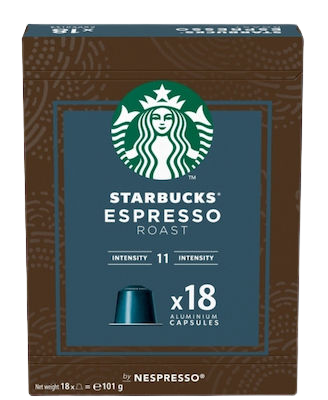 STARBUCKS καφές σε κάψουλες espresso roast συμβατές με μηχανή Nespresso 18τεμ
