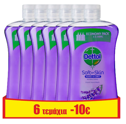 DETTOL κρεμοσάπουνο λεβάντα 6x750ml