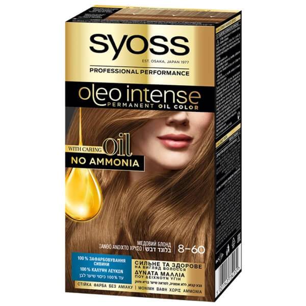 SYOSS βαφή μαλλιών oleo intense ξανθό ανοιχτό χρυσό 8-60