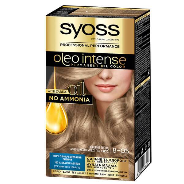 SYOSS βαφή μαλλιών oleo intense ξανθό ανοιχτό μπεζ 8-05