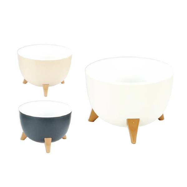 TNS γλάστρα κασπώ πλαστικό με πόδια γκρι 19,5x14cm 2lt