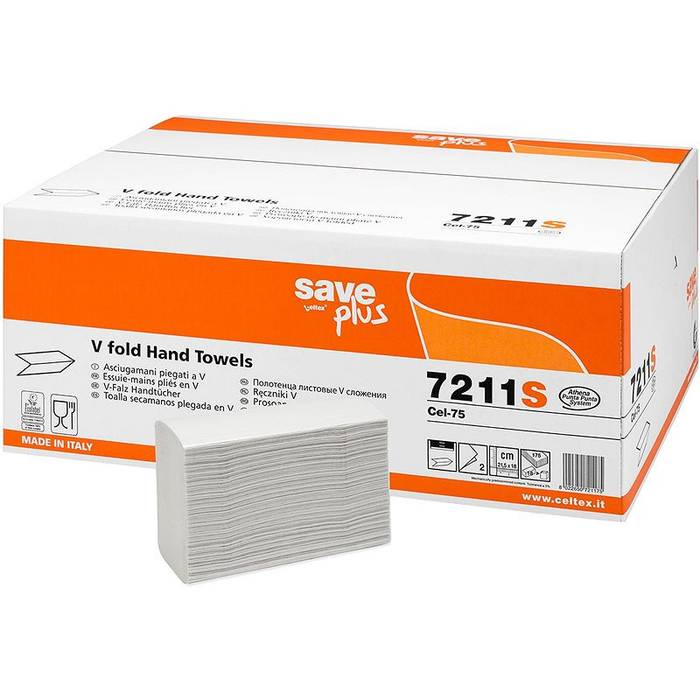 SAVE PLUS χειροπετσέτα 21,5x18cm 18x175τεμ 7211s