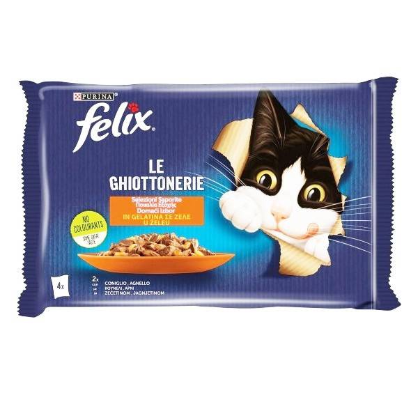FELIX γατοτροφή κουνέλι και αρνί σε ζελέ 4x85gr